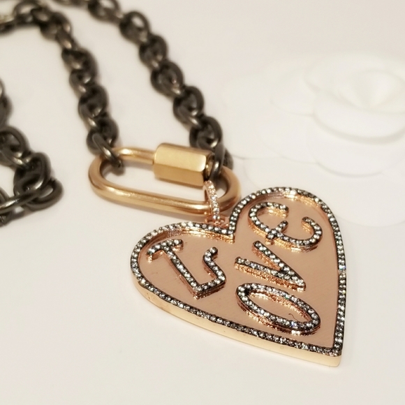 Jewelry - Rosegold Love Heart Carabiner Lock Necklace